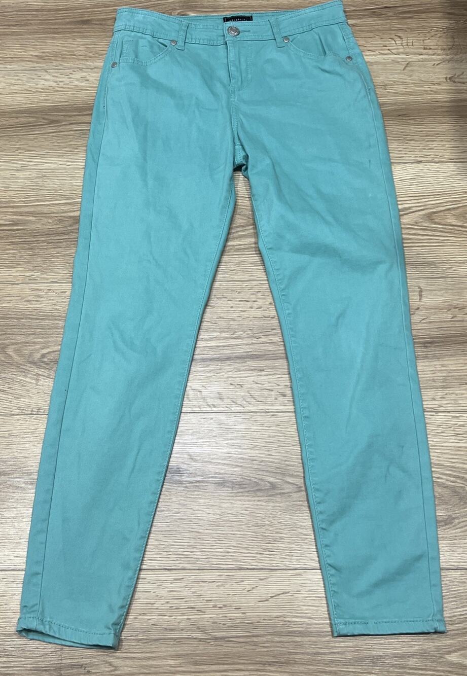 Celebrity Pink Teal Skinny Jeans Size 7 Stretchy Mid-Rise Women’s Denim (A68)